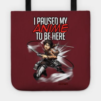 I Paused My Anime To Be Here Design Eren Of Attack Tote Official Attack On Titan Merch