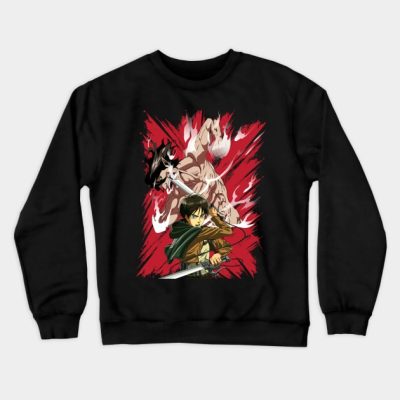 Eren And Attack Titan Attack On Titan Crewneck Sweatshirt Official Attack On Titan Merch