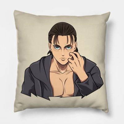 Eren Jaeger Attack On Titan Throw Pillow Official Attack On Titan Merch