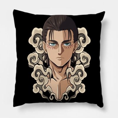 Attack On Titan Anime Eren Yeager Throw Pillow Official Attack On Titan Merch
