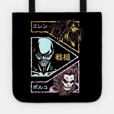 Attack On Titan Founding Titan Jaw Titan And War H Tote Official Attack On Titan Merch