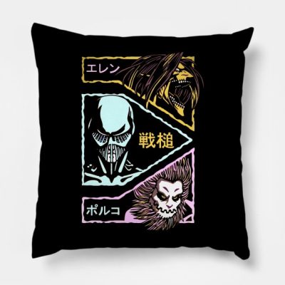 Attack On Titan Founding Titan Jaw Titan And War H Throw Pillow Official Attack On Titan Merch