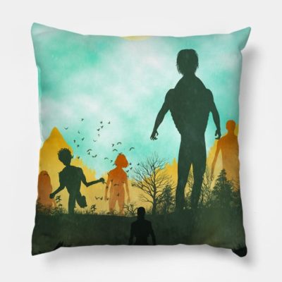 Attack On Titan Silhouette Throw Pillow Official Attack On Titan Merch
