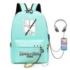 Hip Hop Novelty School Bags Boys Girls Attack On Titan USB Print Oxford Waterproof Notebook multifunction - AOT Merch