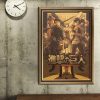 TIE LER Japanese Cartoon Comic Kraft Paper Poster Attack On Titan Wall Sticker Bar Home Art 5 - AOT Merch