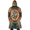 Trippy Mikasa Ackerman Attack on Titan AOP Hooded Cloak Coat BACK Mockup - AOT Merch