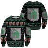 attack on titan ugly christmas sweater military badged police xmas gift custom clothes gearanime - AOT Merch
