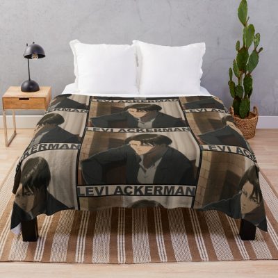 Levi Ackerman Aot Throw Blanket Official Attack On Titan Merch