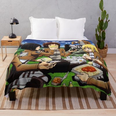 Aot Happy Moment Throw Blanket Official Attack On Titan Merch