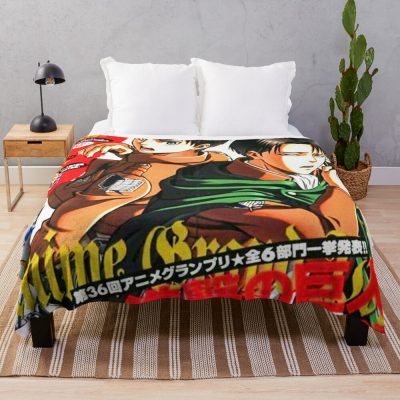 Eren Backing Levi Throw Blanket Official Attack On Titan Merch