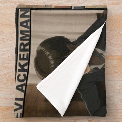 Levi Ackerman Aot Throw Blanket Official Attack On Titan Merch