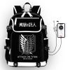 Attack on Titan Anime USB Port Backpack Bag Kids School Book Students Outdoor Shoulder Bag Rucksack - AOT Merch