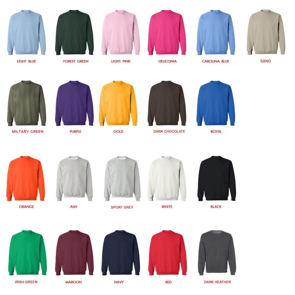 sweatshirt color chart - AOT Merch